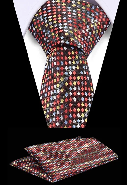 Пейсли жаккардовый тканый Мужской Шелковый галстук платок Набор шеи галстук 8 см Полосатый галстук для мужчин костюм Бизнес Свадьба - Цвет: SA86