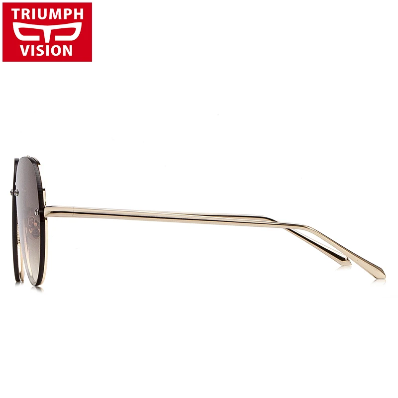 TRIUMPH VISION Pilot Солнцезащитные очки без оправы для женщин Элегантные градиентные линзы женские солнцезащитные очки Металлические Классические брендовые дизайнерские оттенки