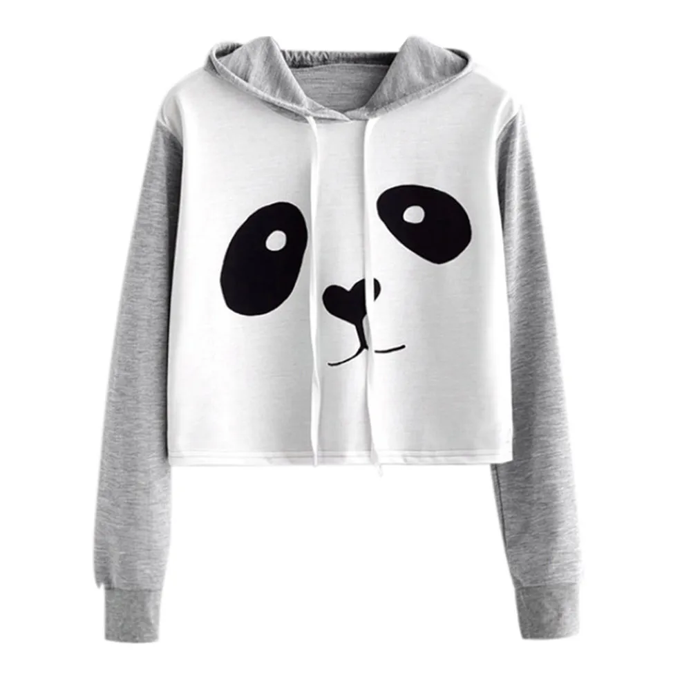 

JAYCOSIN Women Ladies Cartoon Sweatshirt Long Sleeve Panda Print Blouse Hooded Pullover Top Shirt Fashion Winter Casual Hoodies