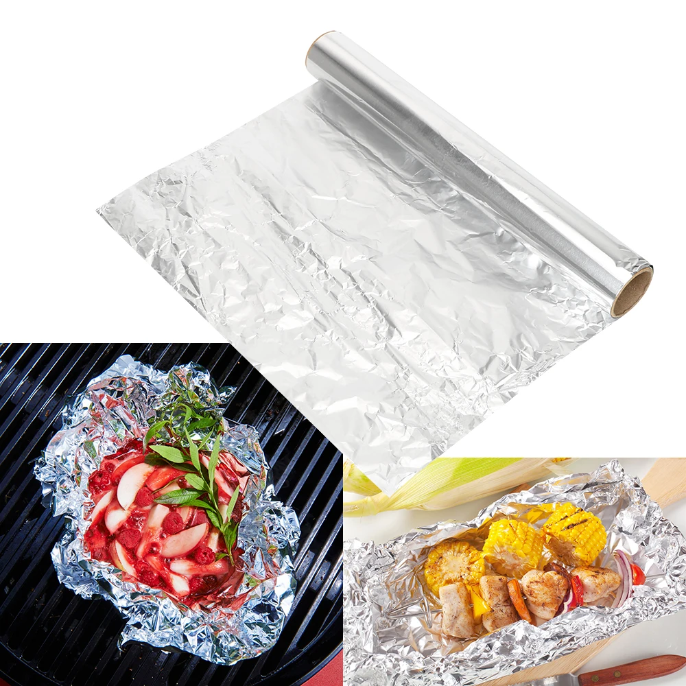 Details about   Portable Aluminum Tin Foil Roll BBQ Catering Barbecue Food Baking Paper Wrap 