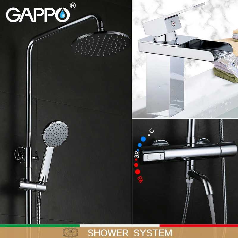 GAPPO bathroom shower thermostat faucet mixer tap wall mount thermostatic shower mixer with shower faucets basin faucet tap