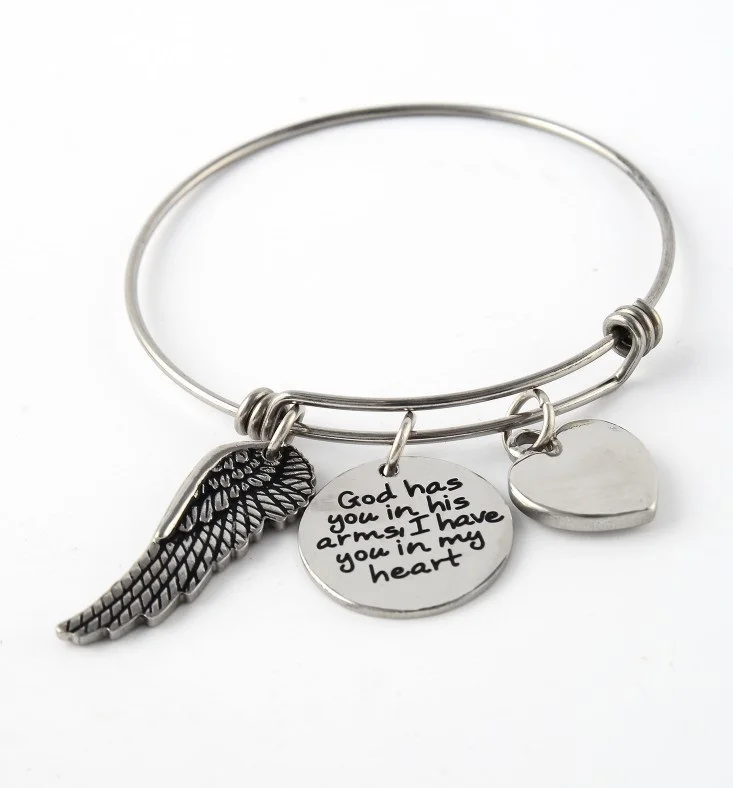 URIMTHUM регулируемые браслеты с шармами God has you in his arms I my heart Family Gift B005 | Украшения и