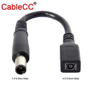 

10pcs/lot CY DC 7.4*5.0mm Plug to H P D ell DC 4.5*3.0mm Socket Cable For Laptop Lenovo Ultra slim
