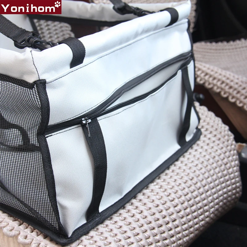 Ceny Pet Dog Carrier oddychająca samochód poduszka na siedzenie bezpiecznego przenoszenia dom kot Puppy torba samochód akcesoria podróżne wodoodporny siedzenie dla psa torba kosz dla zwierząt domowych