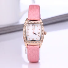 Kezzi Marque Femmes Quartz Montres Simple Strass Robe Wristwatch18K Plaqué Or Véritable En Cuir Montre Horloge relojes mujer