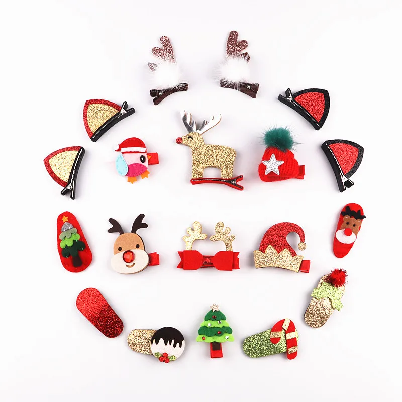 

Susi&Rita 1Pc Baby Hair Clips Girls Cute Christmas Hairpins Cartoon Kids Barrettes Girls Headwear Baby Hair Accessories