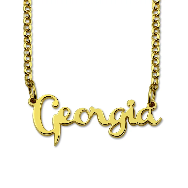 

AILIN Personalized Cursive Style Name Necklace Gold Color Women Necklace Fashion Name Necklace for Her