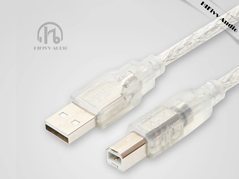 Самже USB-кабель для принтера Прозрачный тип A Мужской до B Мужской сканер USB 2.0 Кабель для печати для Canon Epson Кабель для принтера HP USB 2.0