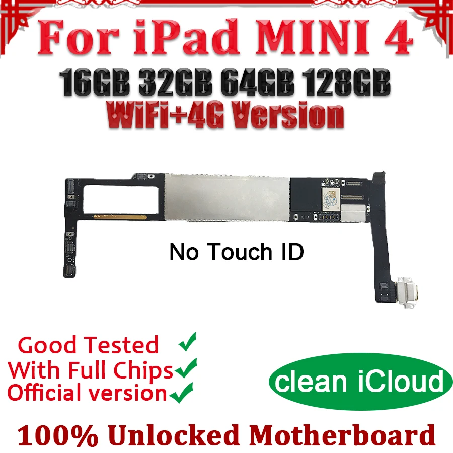 

A1538/A1550 WiFi+4G Version For iPad Mini 4 Motherboard,Disassemble Logic Board For iPad Mini 4 Mainboard Without Touch ID