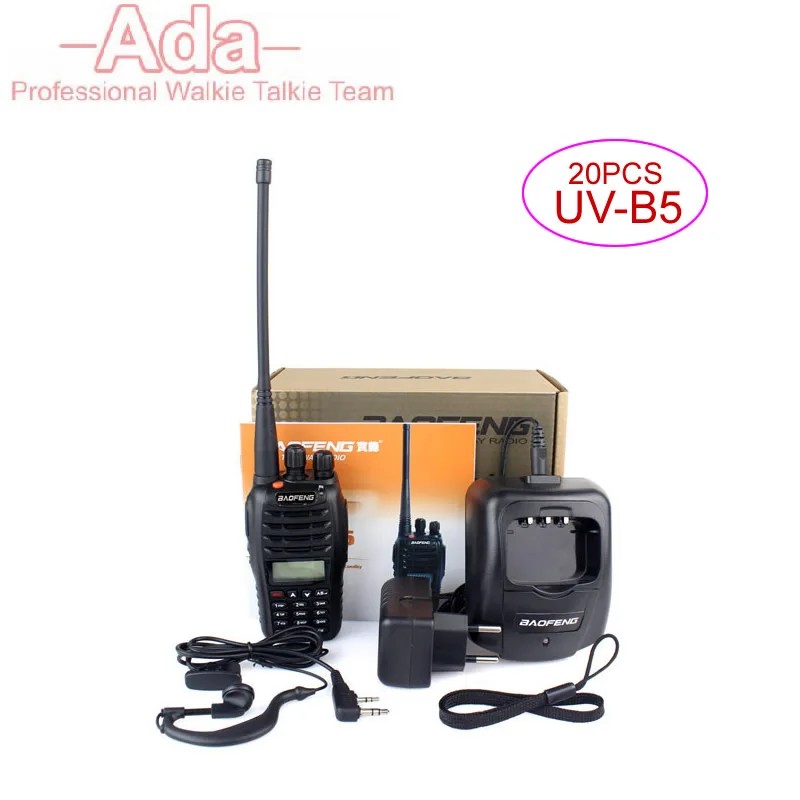 

20PCS New Baofeng UV-B5 5W 99CH UHF+VHF A1011A Dual Band/Frequency /Display Two-way Radio Walkie Talkie DHL Free shipping