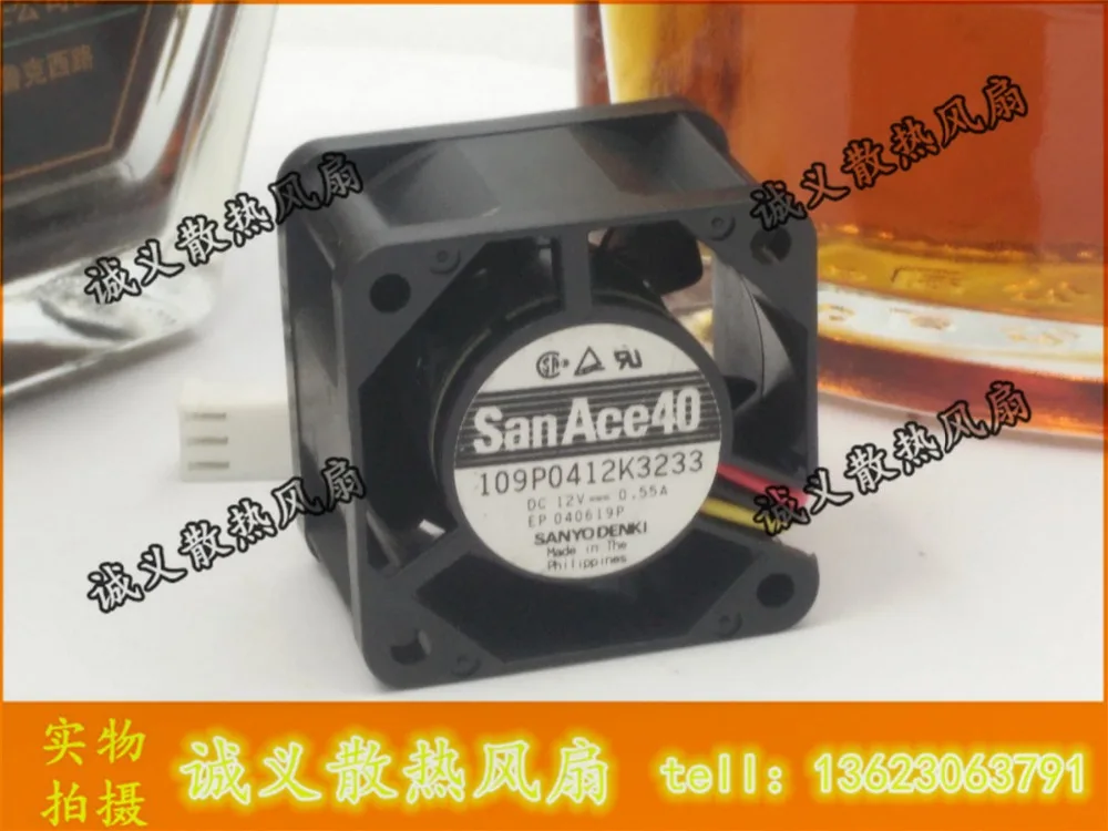 Бесплатная доставка Sanyo 109P0412K3033 12 В 0.55A 4 см 4028 большой объем воздуха двойной