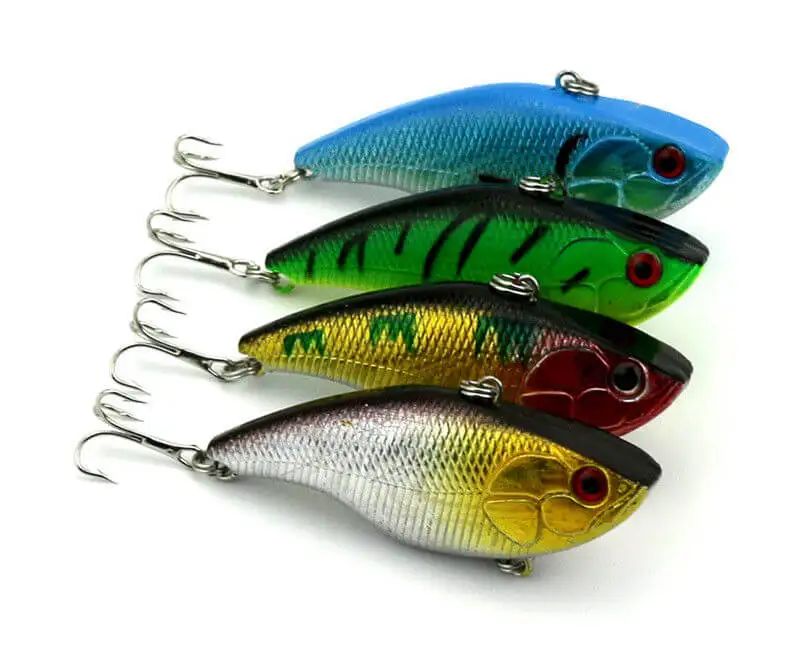 

4pcs Fishing Lures 7.5cm/18g Bait Hard 3D VIB Bionic Artificial Vibration Minow Crankbait Swimbait 6# Hooks Tackle PRO BEROS