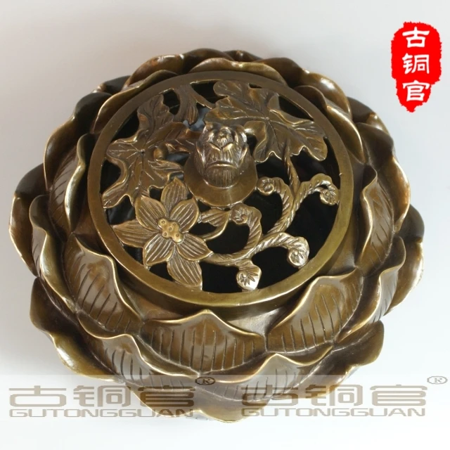 

wholesale brass factory BRASS copper lotus incense burner aromatherapy furnace home decoration