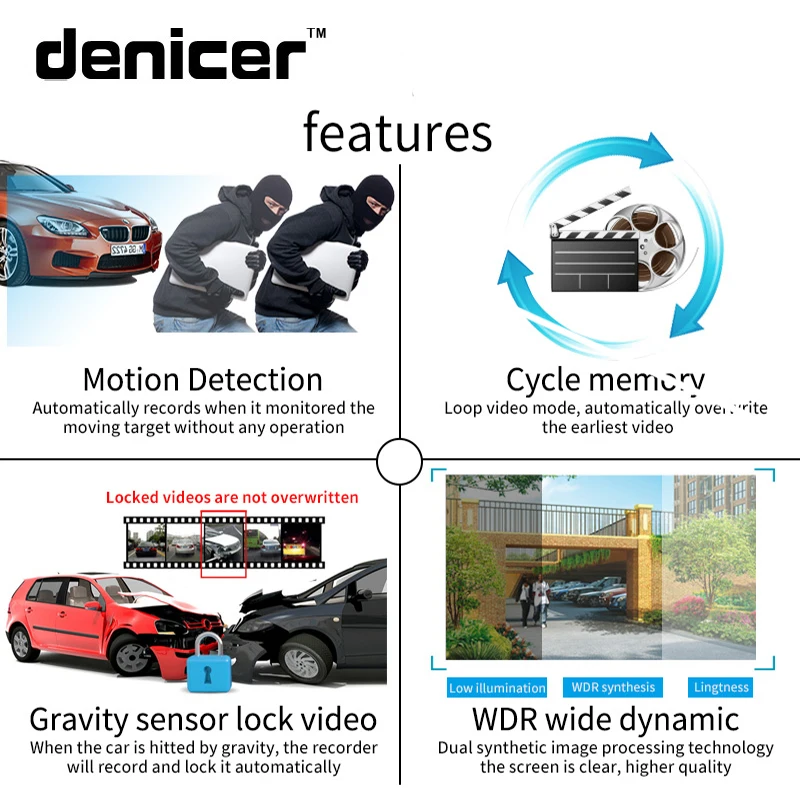 Novatek 96655 Car DVR Camera Full HD 1080P Dash Camera 30Fps Video Registrator Car 170 Degree Dash Cam Night Vision Recorder Car