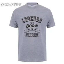 Novo Estilo Camisa Dos Homens T de Lendas nascem Em Junho Verão T-shirt Dos Homens de Algodão de Manga curta Tops Engraçado Presente De Aniversário Roupas OT-774