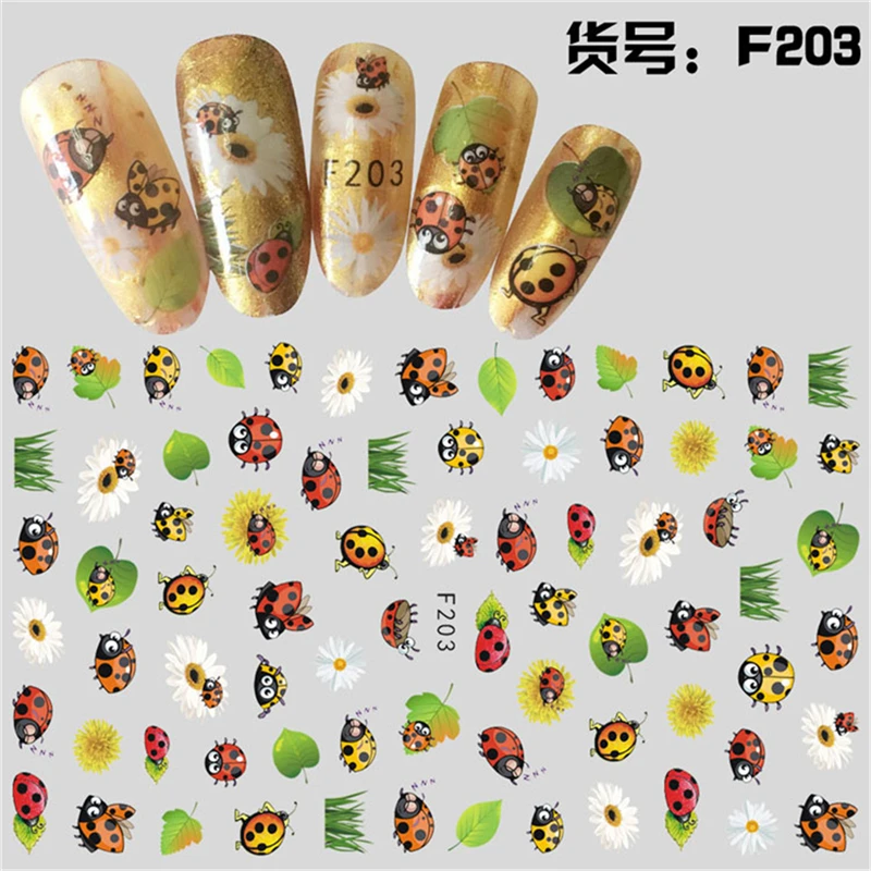 

5 sheets mixed insect patter design Adhesive Nails Art decorations Sticker decals nail accessories beauty manicure tool F200-204