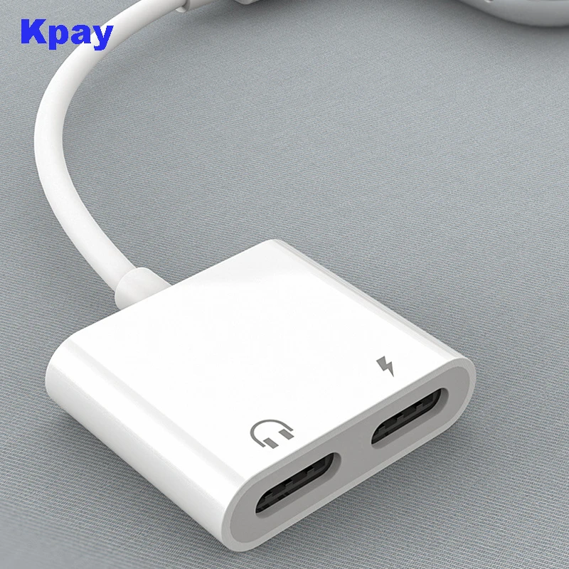 

Dual Jack Charge Audio Adapter for iPhone 7 8 Plus X XR XS MAX Charging Audio Adpater 2 In 1 Headphone Earphone Adapter
