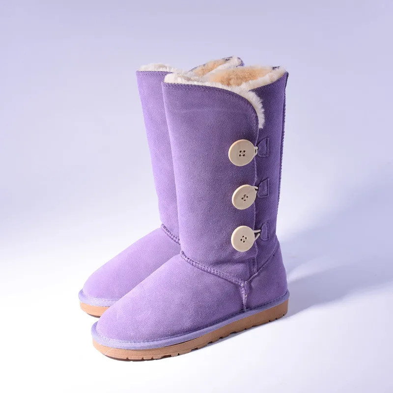 

New High Boots Cowhide Women Winter Boots Austalia Fashion Warm Brand Genuine Leather Snow Boots For Woman Shoes Botas Mujer