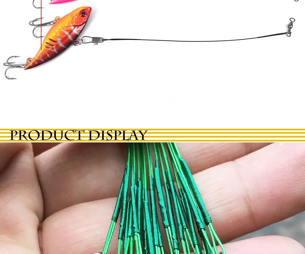 20 Pcs/Lot SIECHI leash Fishing lead Line Rope Wire leading line Swivel Stainless Steel Rolling Swivels 15cm 20cm 24cm 30cm