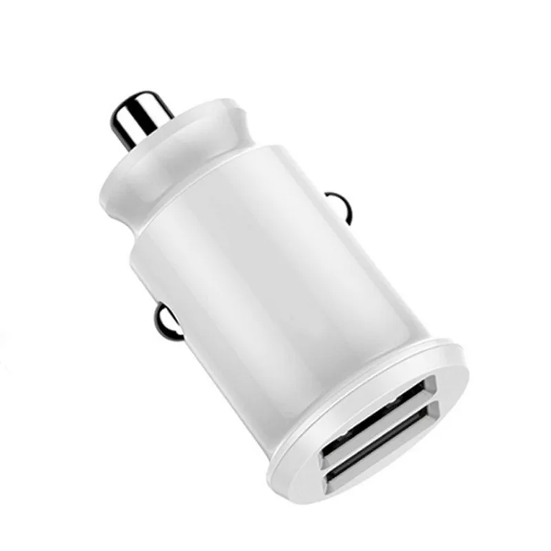 Умный БЫСТРЫЙ мини автомобильный телефон зарядное устройство двойной USB Мини авто USB зарядное устройство s 3.1A Зарядка 2 USB порта автомобильное зарядное устройство s для iPhone huawei samsung - Тип штекера: White  Not  Cable