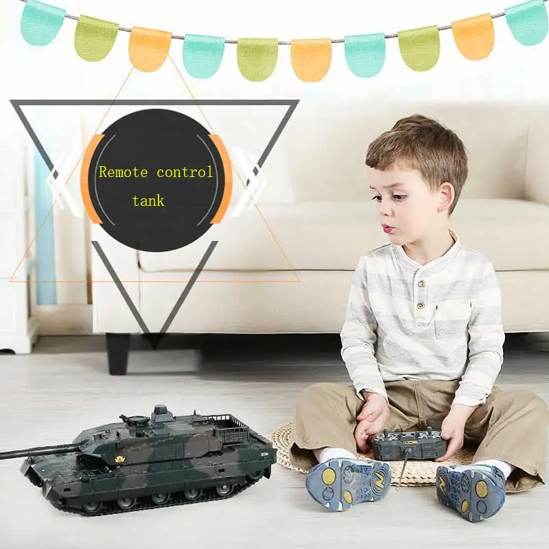 Remote Control Tank Rechargeable Remote Control Tank 40CM Camouflage RC Tank 9CH 27Mhz Infrared Electric Toys