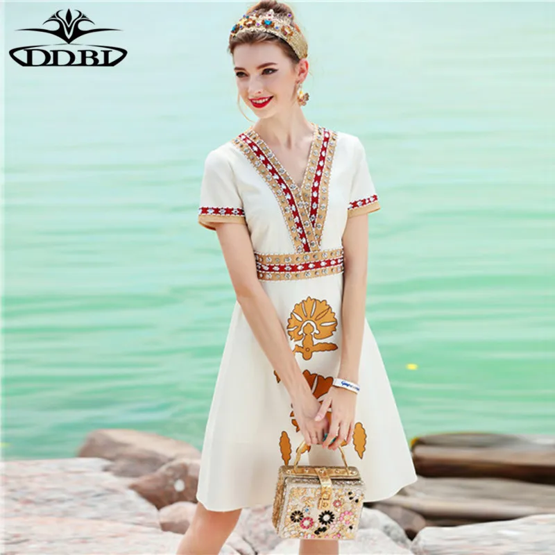 beading dress v neck dresses designer runway dress high quality 2018 20180516