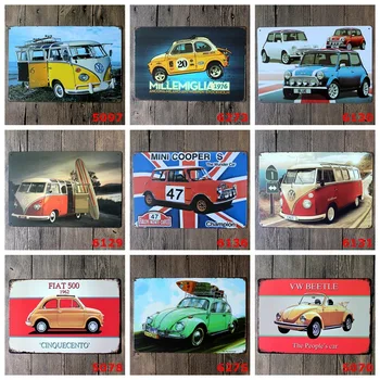 

Hot Car Decor Metal Tin Signs Vintage Wall Metal Painting Art For Bar Vintage Bus Metal Plate Plaques Poster Decor 20*30 CM