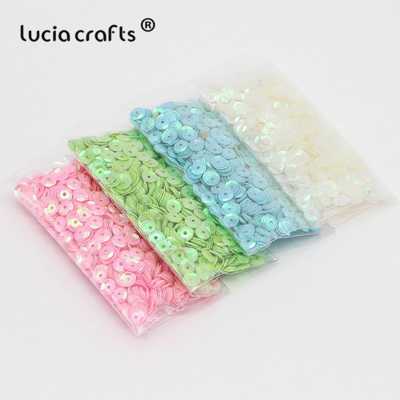 Lucia crafts, 20 г/лот, 5 мм, разные цвета, пластиковые, свободные, с блестками, для дома, вечерние, свадебные, украшения, DIY аксессуары, D0805