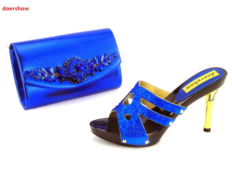 

doershow Popular Women Shoes and Bag Set African Shoes and Bag To Match High Quality Nigerian Party Shoes and Bag set !HZO1-4