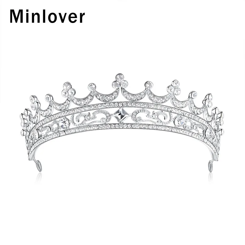 Minlover великолепное растение свадебные диадемы короны женские Стразы ободки для