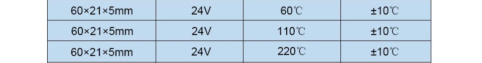 LJXH 2 шт. нагревательный элемент ПТК AC DC 24 В постоянная температура 60/110/220 градусов размер 60x21x5 мм Нагревательный элемент для обжимных устройств