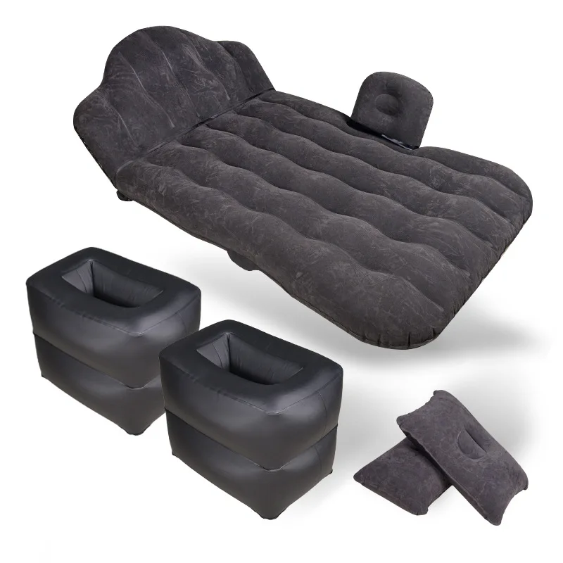 Wave pattern comes with a head gear SUV rear seat inflatable bed flocking moisture-proof camping mattress comfort Car Travel Bed