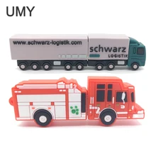 Мультяшная логистика, грузовой флеш-накопитель, 64 г, 32 г, 16 г, 8 г, 4 г, карта памяти, usb флеш-накопитель, милая Флешка для пожарной машины, подарки, cle