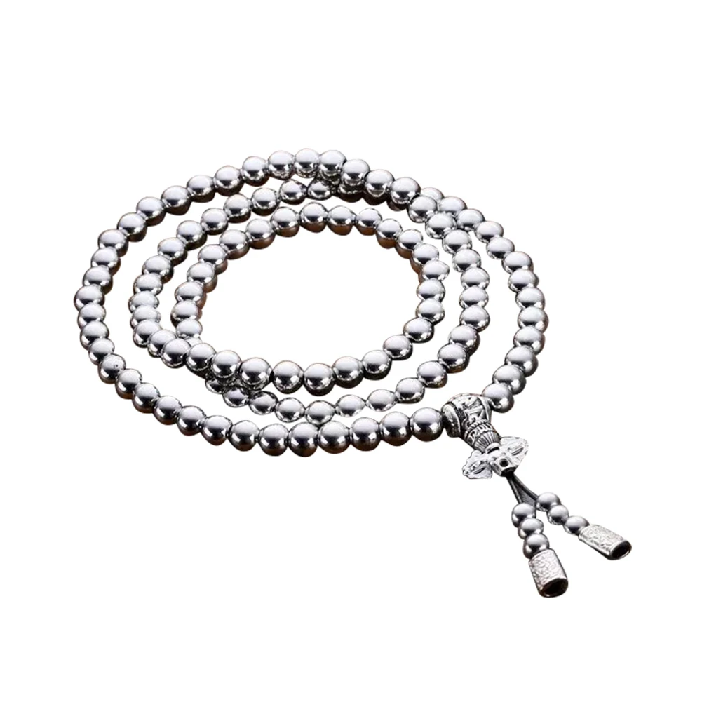 108 Buddha Beads Necklace Chain Outdoor Full Steel Self Defense Hand Bracelet Chain Personal Protection Multi Tools