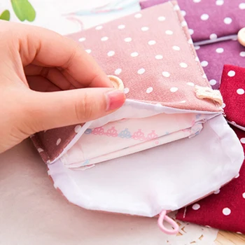 

1PC Small Cotton Female Hygiene Sanitary Napkins Package Purse Case Dot wallet Bag