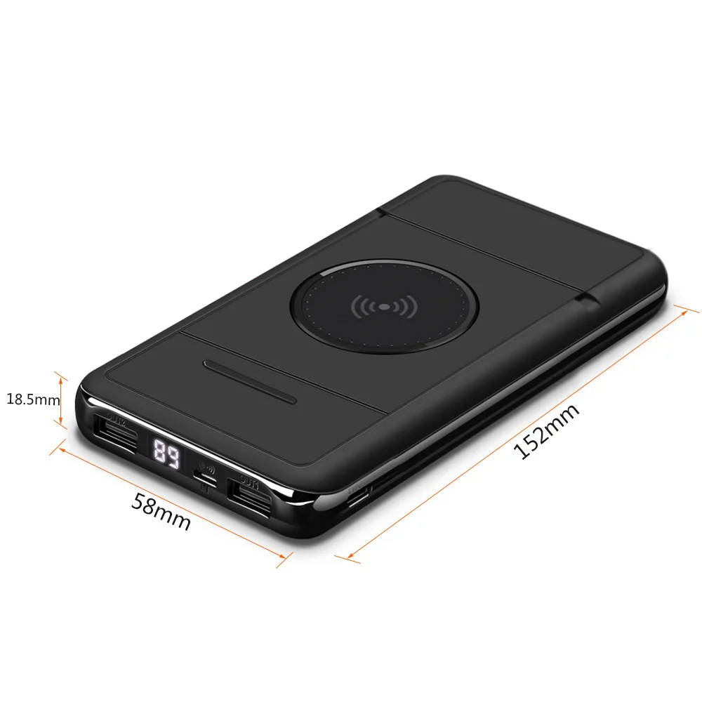 Wireless mobile power Digital display Power bank portable power source with holder