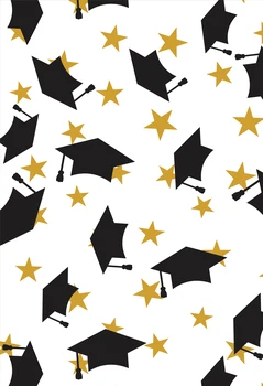 

Graduation Photo Backdrop Photo-Booth Background with Congrats Grad and Graduation Cap Design Photography Party drop XT-6810