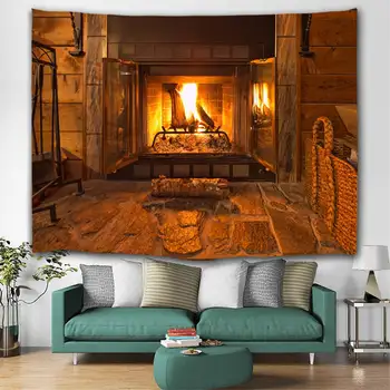 

Home Living Fireplace Tapestry Wall Hanging Art Carpet Throw Yoga Mat European Style Home Bedroom Living Room 5 Size Optional