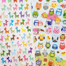 2Pcs lot Owl Giraffe Print Toy sticker Cute Drawing Market Diary Transparent Scrapbooking Calendar Album Deco