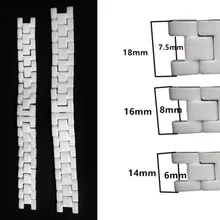 14*6 мм 16*8 мм 18*7,5 мм черный белый керамический ремешок для часов браслет подходит для мужчин и женщин часы