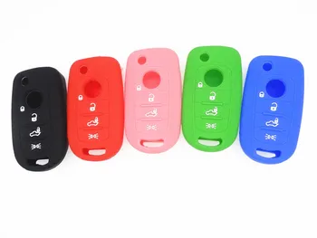 

AUTEWODE New Silicone key Case For for FIAT TIPO Toro 500X nuovo grazie 4 buttons remote car key cover fob 1pc