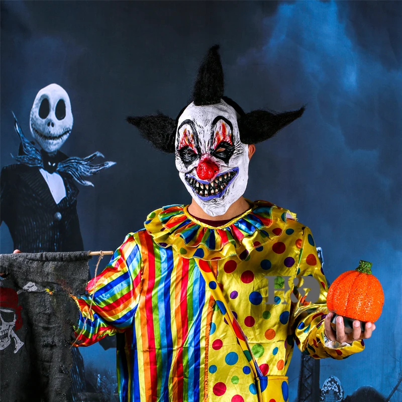 H& D страшная латексная маска клоуна для взрослых на Хэллоуин, вечерние костюмы, карнавальные маски, аксессуары