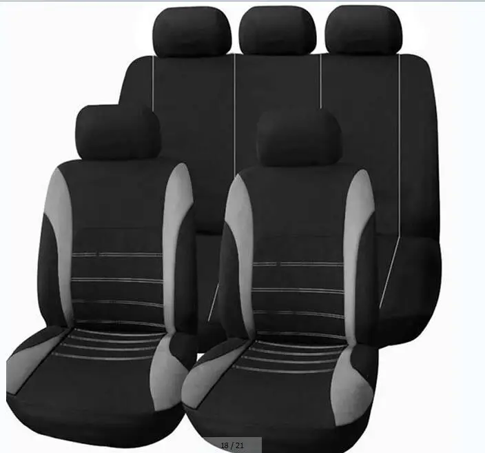 Color : Gray+Black Housses de si/ège auto Housses auto auto 9 pi/èces Housses de si/ège auto universelles