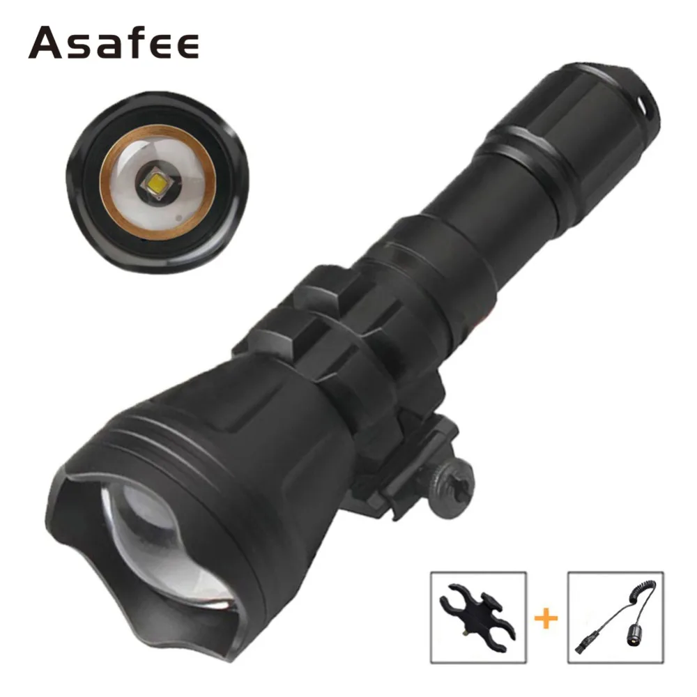 

B158 Waterproof Outdoor Hunting Flashlight Cree XM-L2 U4 LED Torch Professional LED Lighting with Gun Mount Remote Switch