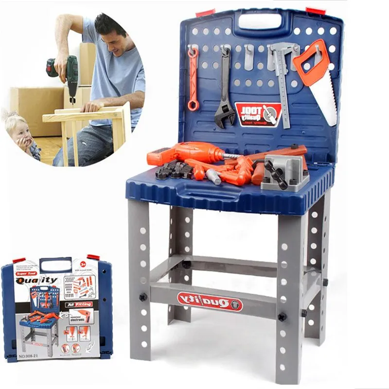 Портативный ящик для инструментов образовательная разведка игрушка электрические инструменты для обслуживания ремонтный набор моделирование DIY подставка для инструмента/стола/для ребенка