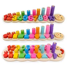 Безопасные Монтессори цветные детские дошкольные Обучающие Детские счетные и складные доски деревянные Математические Игрушки Обучающие Развивающие игрушки