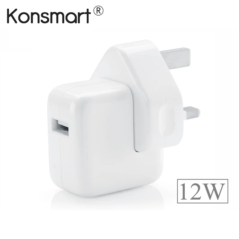 2.4A Fast Charging 12W USB Power Adapter Travel Charger for iPhone 5s 6 6s 7 Plus iPad Mini Air Samsung Phone and Tablet for UK