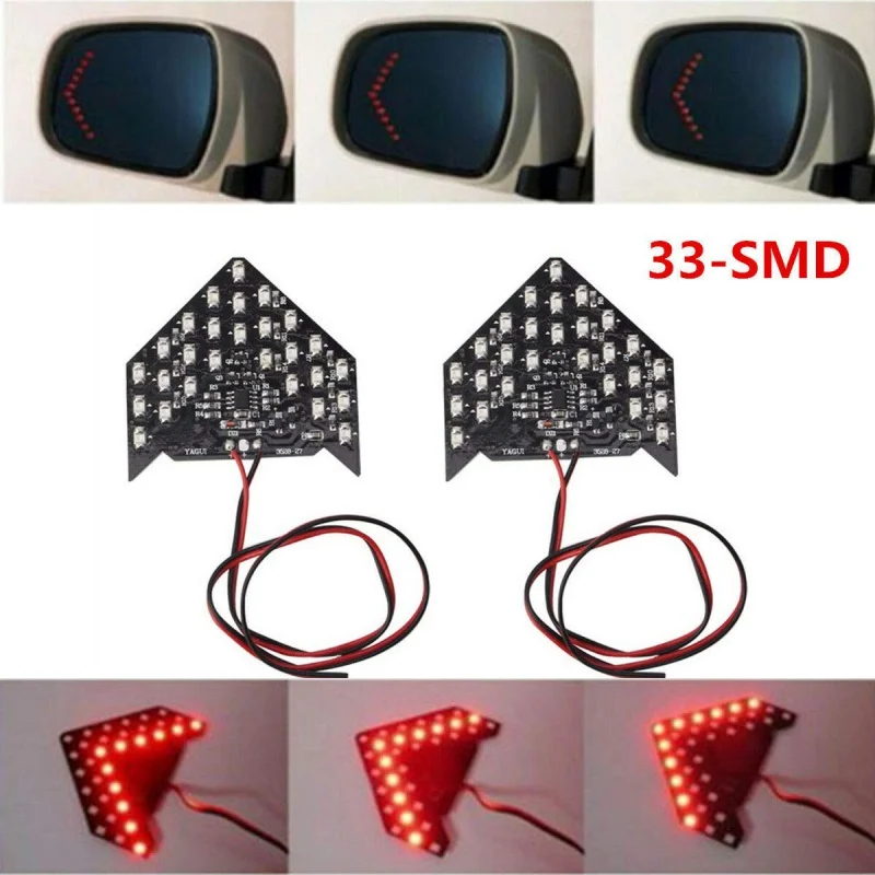 

2019 33SMD Sequential LED Dynamic Arrows LED Arrow Panel For Car Rear View Mirror Indicator Turn Signal Light Car LED
