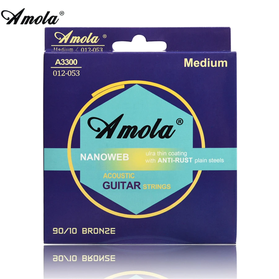 

2sets Amola Acoustic Guitar String set 010 011 012 Phosphor Ulra Thin Coating Light Wound Acoustic Guitar Strings