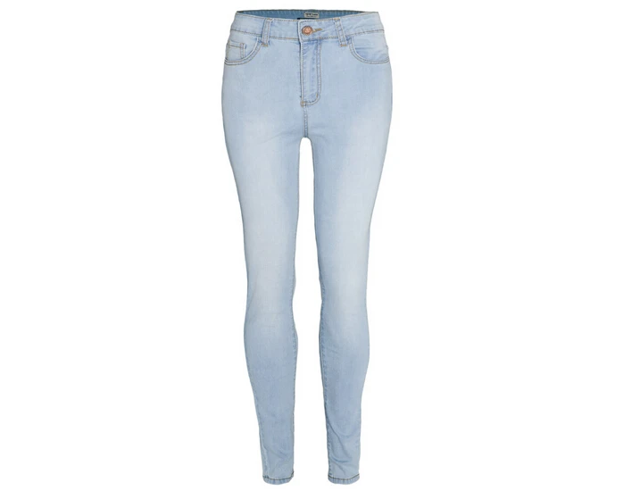 Большие размеры, осенние женские эластичные брюки-карандаш с высокой талией, модные повседневные голубые обтягивающие хлопковые джинсовые брюки
